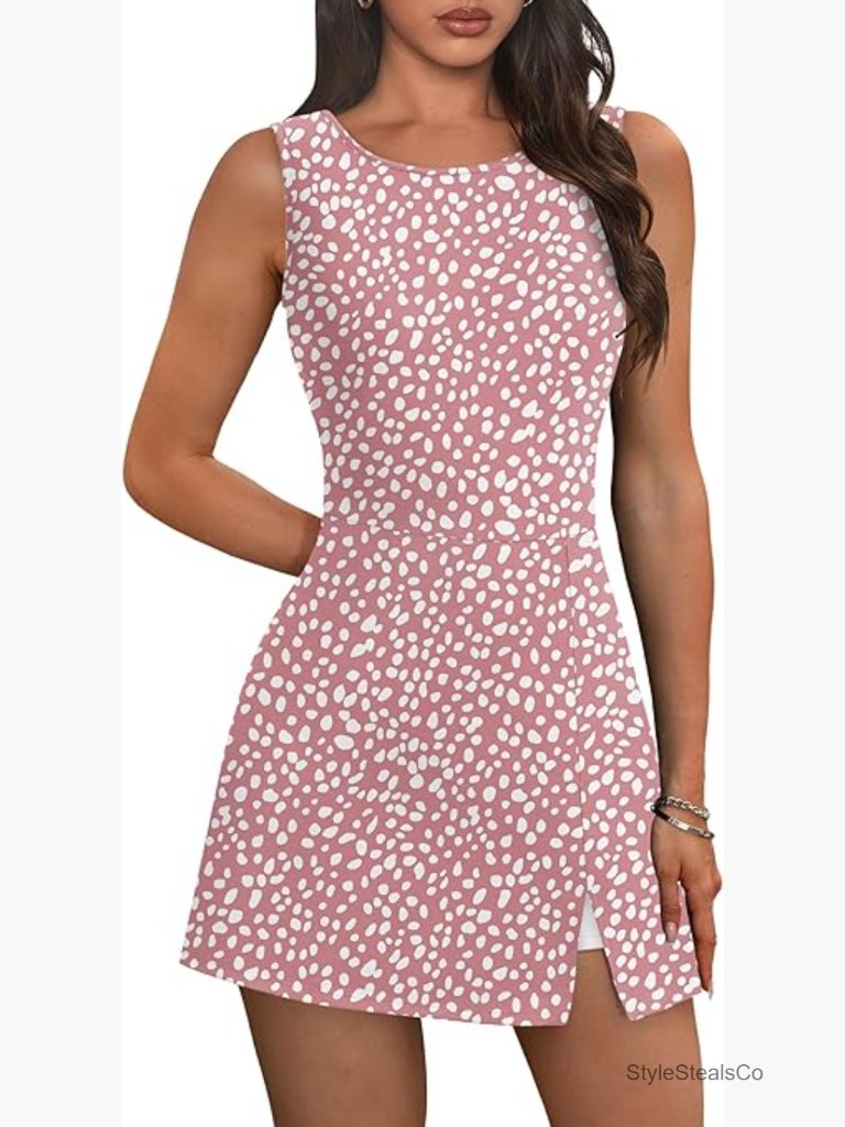 Women's Athletic Dress With Built-In Shorts And Pockets Tennis Golf